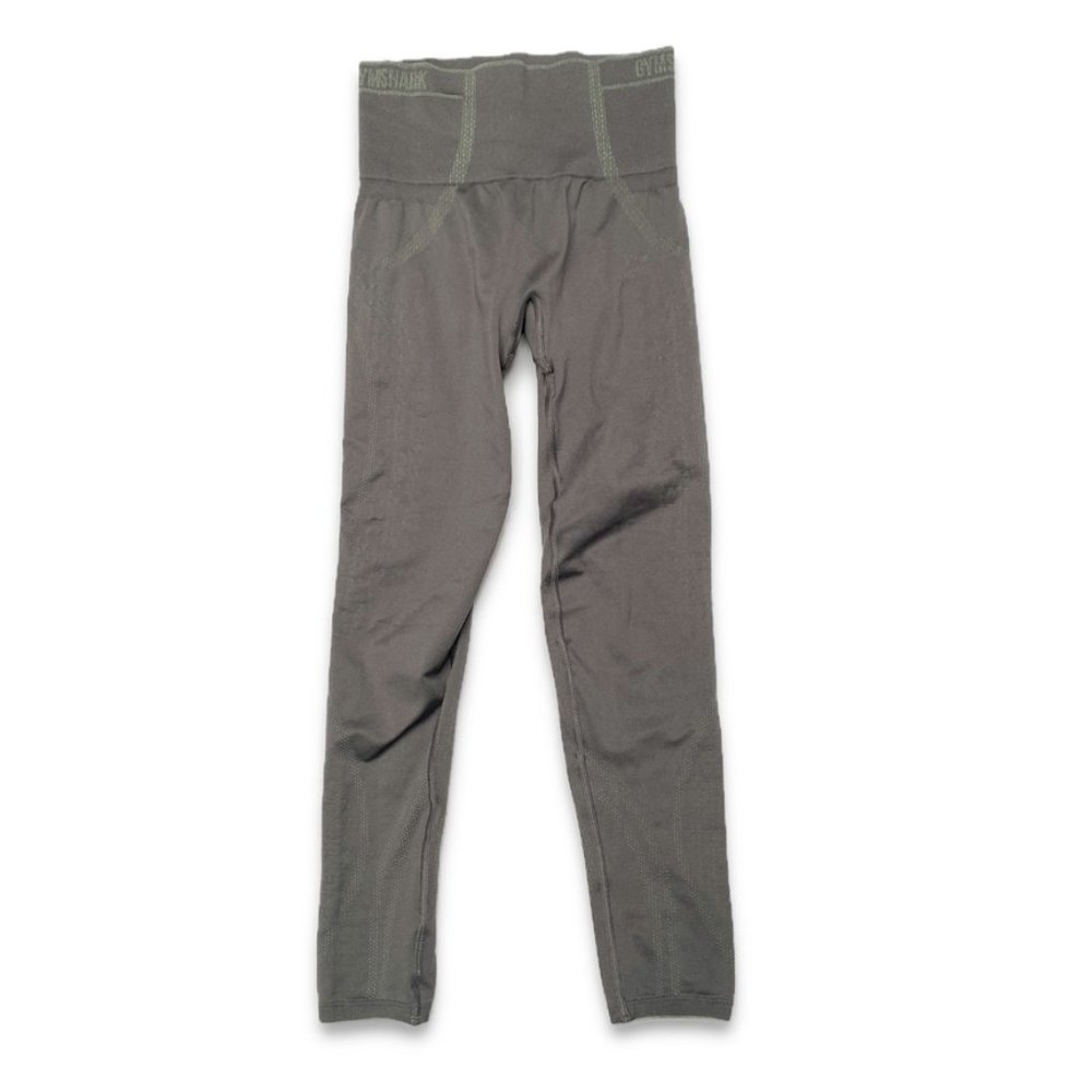 GYMSHARK - Dark Army Green High Waisted Leggings, Size S - Picture 2 of 6